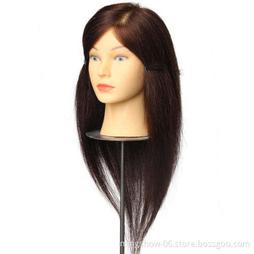 18 Inch brown color cheap hair training mannequin head
